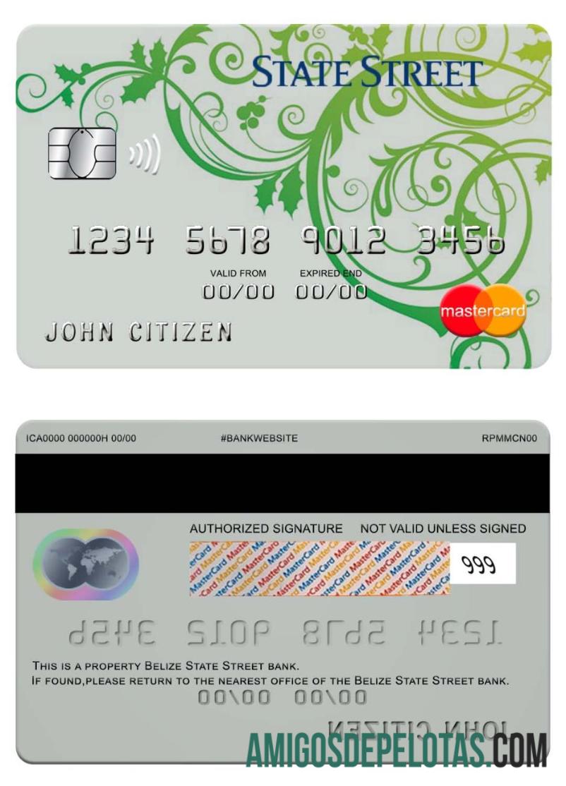 Mastercard do Belize State Street Bank baixar para verificação